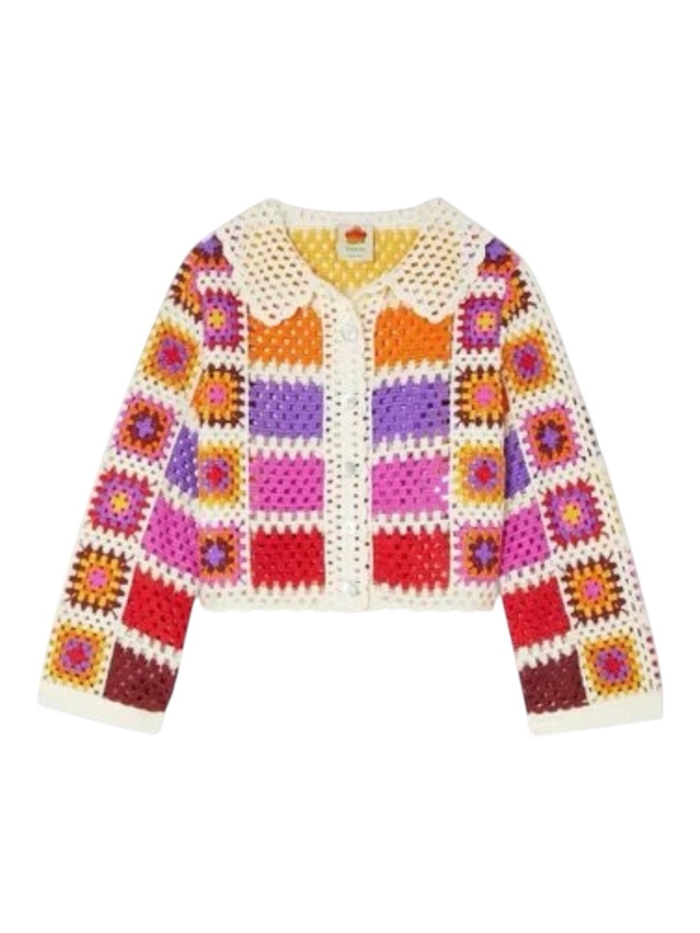 New Farm Rio Crochet Knit Granny Cardigan sz XL